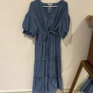 Blue cinch waist Maxi